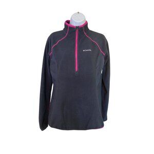 Columbia Omni Heat Fleece Pullover M Black Pink Thermal Gorpcore Athleticore